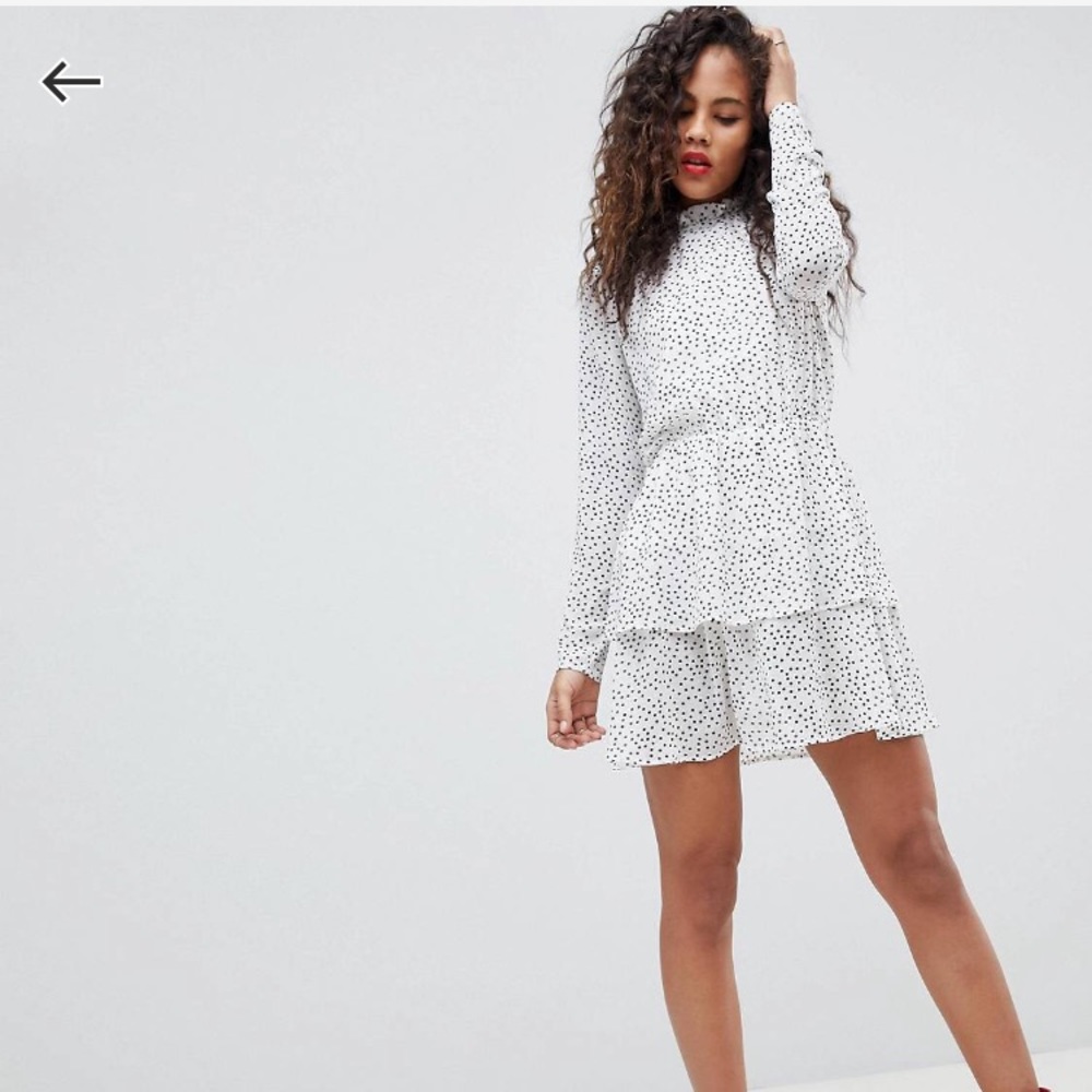Gorgeous long sleeve polka dot tiered dress